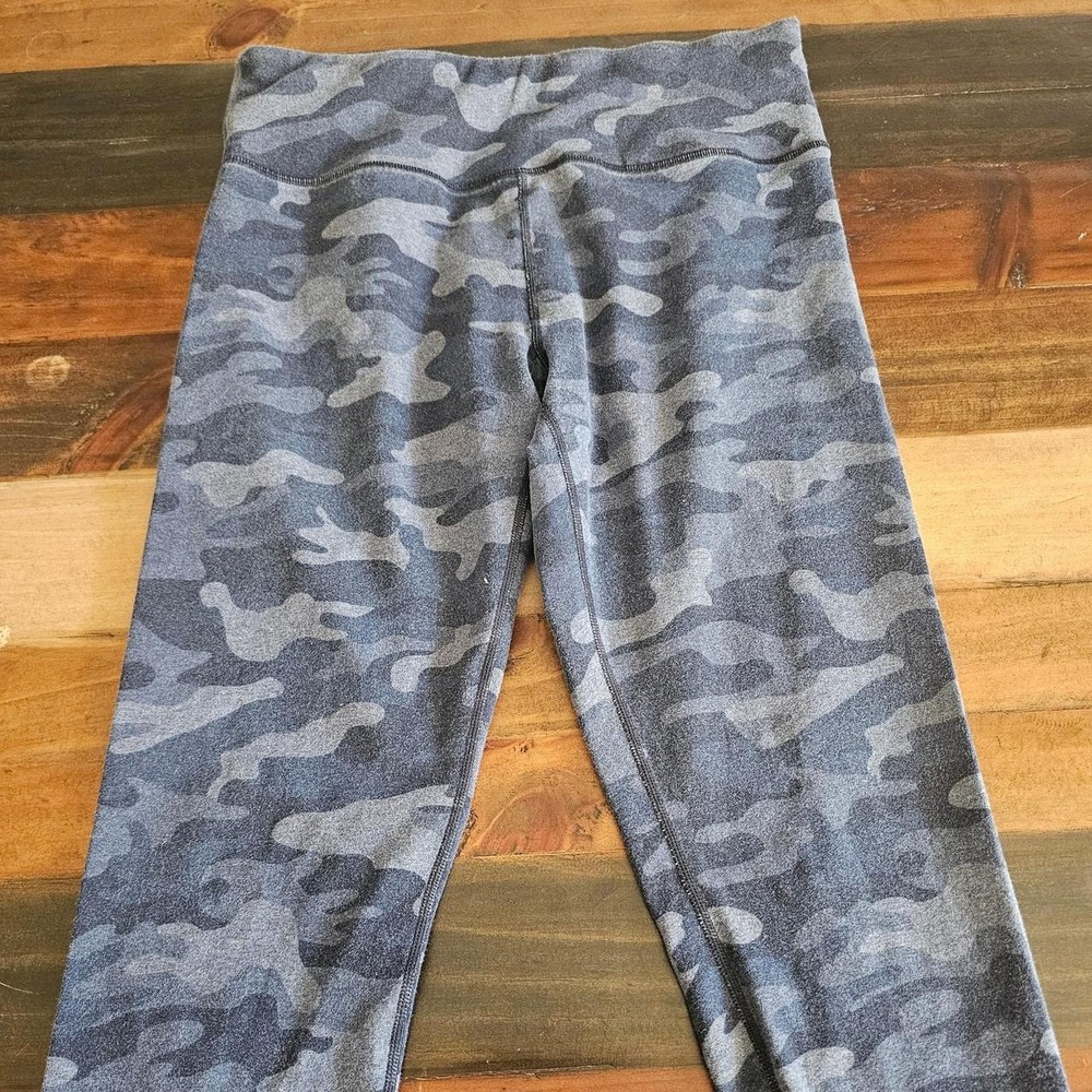 Calvin Klein Performance Stretch Capri Legging Women Size Large Gray Black 0111